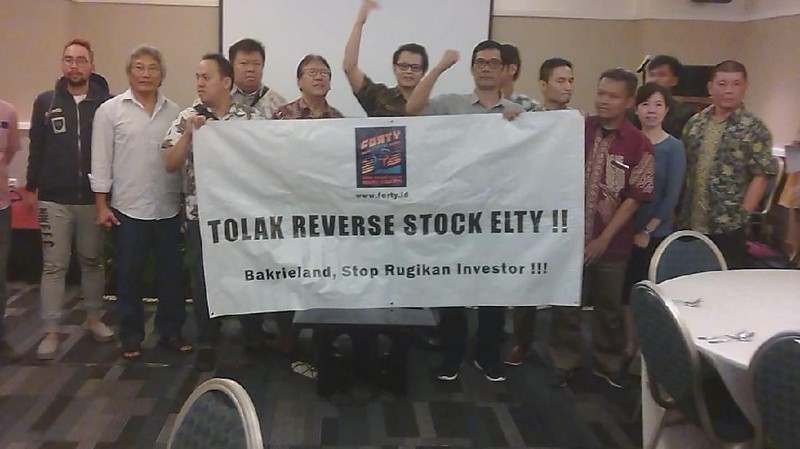 Perseroan menyampaikan paparan terkait alasan dan keuntungan ELTY dalam melakukan reverse stock kepada para pemegang saham perseroan.