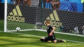 Gol penalti tersebut sekaligus membuka pundi-pundi gol Hazard di Piala Dunia 2018. Ketika Belgia menang 3-0 Panama, Hazard tidak mencetak gol. (REUTERS/Kai Pfaffenbach)