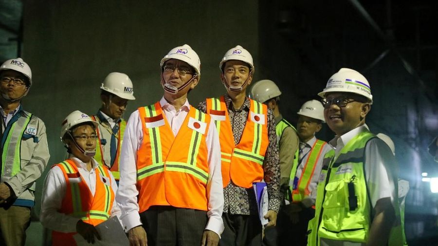 Menteri Luar Negeri Jepang Taro Kono mengapresiasi apa yang sudah dicapai dan menyatakan gembira dengan kemajuan yang boleh dicapai oleh MRT Jakarta.