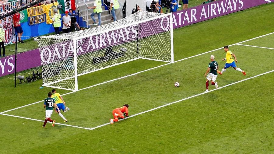 Kemenangan atas Meksiko menjadikan Brasil melenggang ke perempat final Piala Dunia 2018.