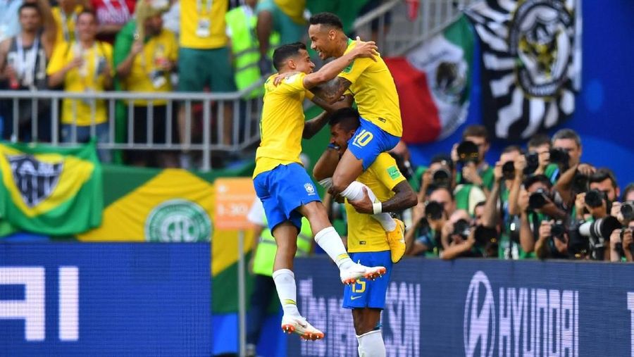 Kemenangan atas Meksiko menjadikan Brasil melenggang ke perempat final Piala Dunia 2018.