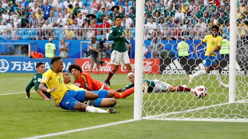 Kemenangan atas Meksiko menjadikan Brasil melenggang ke perempat final Piala Dunia 2018.