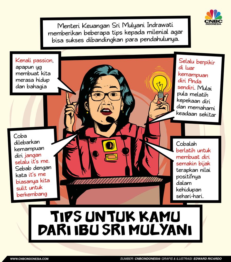 Sri Mulyani Indrawati memberikan beberapa tips kepada milenial agar bisa sukses dibandingkan para pendahulunya.