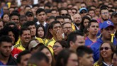Sebaliknya suasana duka merundung kubu Kolombia. (REUTERS/Luisa Gonzalez)
