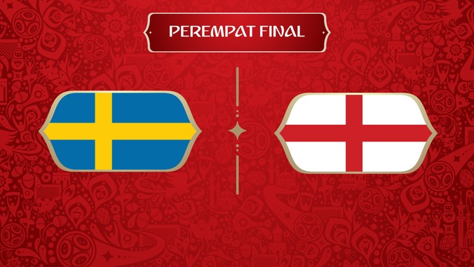 LIVE: Swedia vs Inggris di Perempat Final Piala Dunia 2018