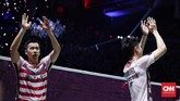 Setelah momen ini, Kevin Sanjaya/Marcus Fernaldi Gideon akan mengalihkan fokus mereka ke Kejuaraan Dunia 2018 dan Asian Games 2018. Kevin/Marcus juga dipatok target juara di ajang tersebut. (CNN Indonesia/Hesti Rika)