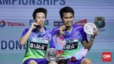 Setelah menang di Indonesia Open, Tontowi Ahmad/Liliyana Natsir kini akan fokus menghadapi Asian Games yang bakal berlangsung bulan depan. (CNN Indonesia/Hesti Rika)