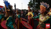 Gubernur DKI Jakarta Anies Baswedan menyatakan Jakarnaval menghadirkan citra Jakarta yang membanggakan di mata dunia dengan kaitan penyelenggaraan Asian Games 2018 bulan depan. (CNNIndonesia/Safir Makki)