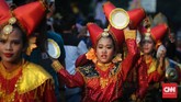 Polda Metro Jaya bakal mengerahkan 1.375 personel gabungan guna mengamankan kegiatan Jakarnaval 2018 yang digelar di Balai Kota dan Monumen Nasional (Monas). (CNNIndonesia/Safir Makki)