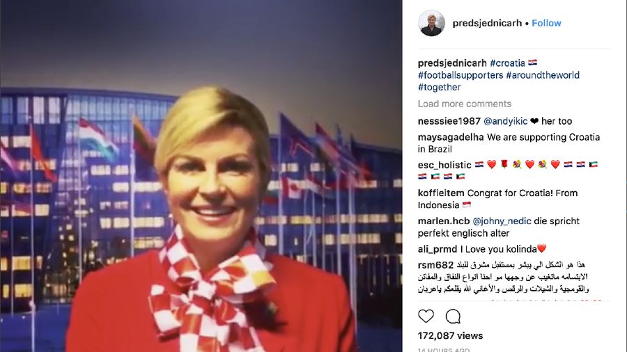 Kolinda tetap melajutkan tugas penting saat timnas Kroasia melawan Inggris.