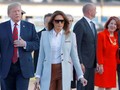 Momen Langka Gaya Melania Trump Pakai Sepatu 'Teplek'