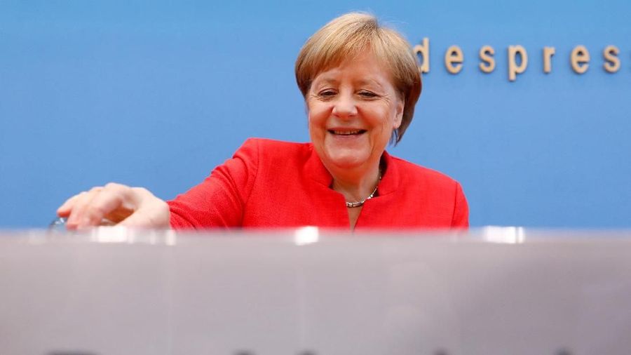 German Chancellor Angela Merkel holds the annual summer news conference in Berlin, Germany, July 20, 2018. REUTERS/Michele Tantussi