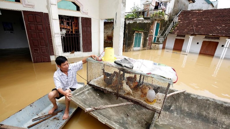 Lebih dari 5.000 rumah rusak, hanyut, tenggelam atau ambruk, sekitar 82.000 hektar (200.000 hektar) tanaman rusak.