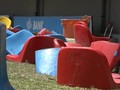 VIDEO: Kursi di Stadion Sriwijaya Rusak Jelang Asian Games