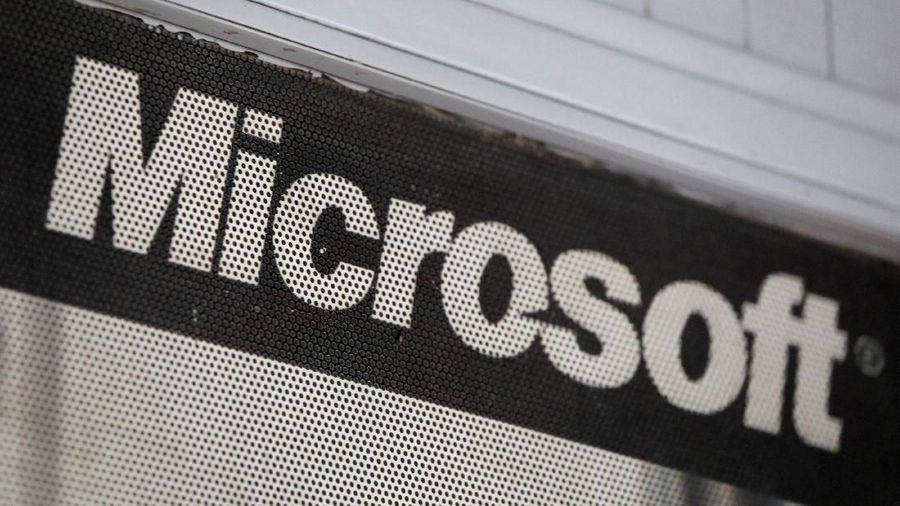 FILE PHOTO: The Microsoft logo is pictured at a service centre in New Delhi, India, April 5, 2018.  REUTERS/Saumya Khandelwal/File Photo
