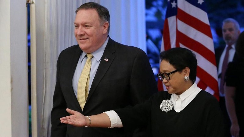 Lawatan kali ini adalah kunjungan pertama Menlu Pompeo ke Indonesia