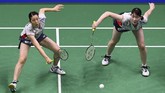Pertandingan di semifinal itu adalah yang pertama bagi Greysia/Apriyani dan Mayu Matsumoto/Wakana Nagahara. Kini pasangan Jepang tersebut unggul 1-0 dalam head to head dengan Greysia/Apriyani. (/ AFP PHOTO / Johannes EISELE)