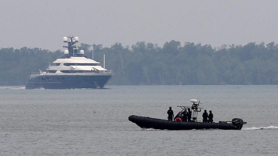 Seized luxury yacht Equanimity, belonging to fugitive Malaysian financier Low Taek Jho, is brought to Boustead Cruise Terminal in Port Klang, Malaysia August 7, 2018. REUTERS/Lai Seng Sin