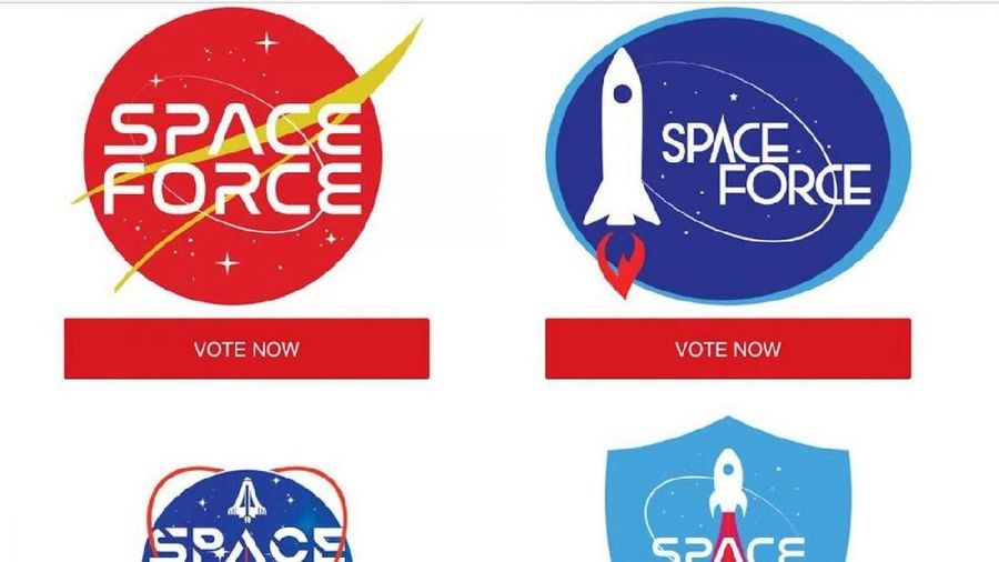 Tim kampanye Trump meminta para pendukung untuk memilih logo Space Force atau Angkatan Antariksa terbaik menurut mereka, dengan menyertakan enam pilihan logo.