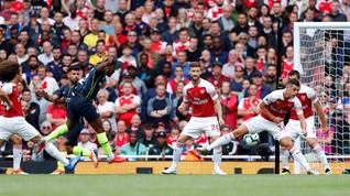 Manchester City Ungguli Arsenal di Babak Pertama