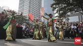 Acara bertajuk 'Tunjukkan Indonesiamu' yang diselenggarakan oleh Yayasan Belantara Budaya Indonesia menjadi bagian kampanye #IndonesiaIsMe ini guna untuk mengenalkan budaya Indonesia kepada anak muda. (CNN Indonesia/ Hesti Rika)