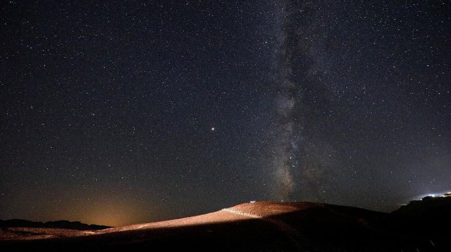 A meteor streaks across the sky in the early morning during the Perseid meteor shower in Ramon Crater near the town of Mitzpe Ramon, southern Israel, August 13, 2018. REUTERS/Amir Cohen