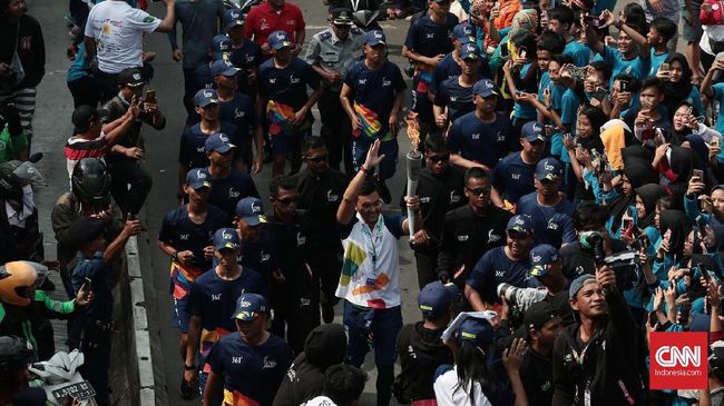 Dishub Tutup Jalan saat Kirab Obor Asian Games di Jakut