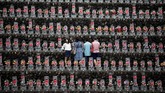 Kuil Budha Jizoji di Ogano, Perfektur Saitama, Tokyo, Jepang menjadi rumah bagi sekitar 15 ribu kubur batu itu. (AFP PHOTO / Behrouz MEHRI)