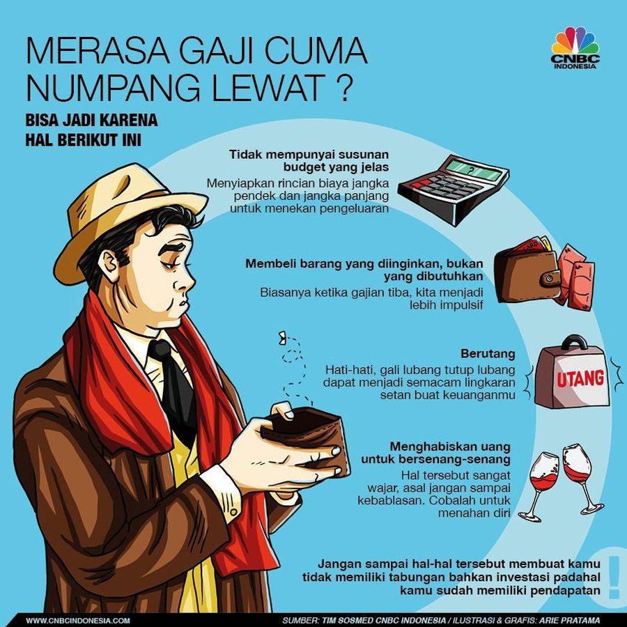 Buat pos pengeluaran yang teratur setiap bulan sehingga anda bisa berinvestasi.