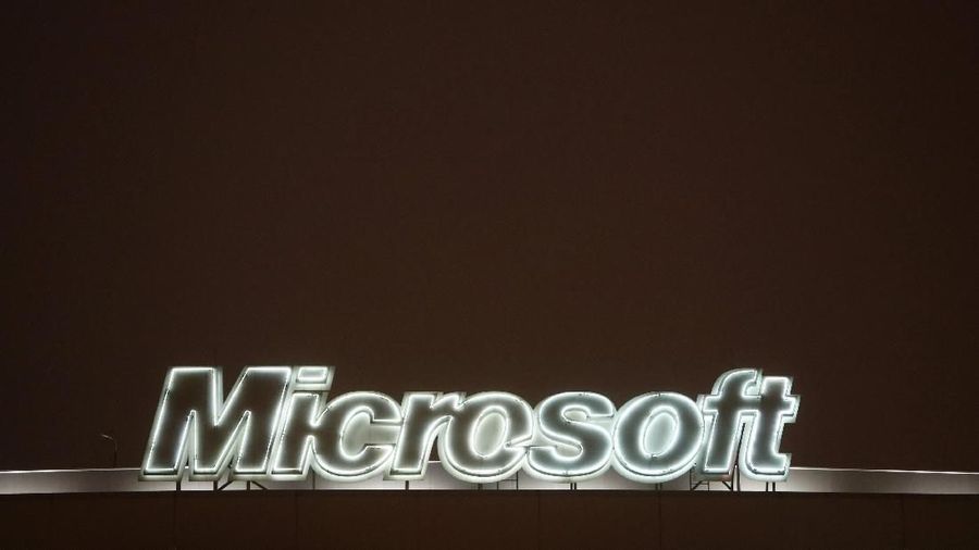 FILE PHOTO: A view shows the logo of Microsoft company on the roof of an office building in Moscow, Russia January 15, 2018.  REUTERS/Sergei Karpukhin/File Photo