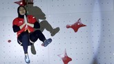 Aries Susanti Rahayu melaju ke final speed putri setelah mengalahkan atlet China, Song Yiling, dengan catatan waktu 7,68 detik. (REUTERS/Edgar Su)