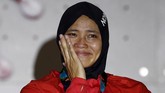 Total ada tiga medali yang diberikan cabor panjat tebing untuk kontingen Indonesia: 1 emas, 1 perak, dan 1 perunggu. Panjat tebing hanya membutuhkan satu emas lagi untuk bisa mencapai target dari Kemenpora. (REUTERS/Edgar Su)