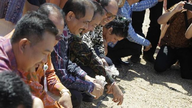 Melepaskan Tukik-tukik ke Laut di Sanur Village Festival