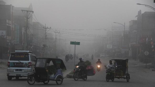 Kabut Asap Berbau Menyengat Selimuti Pekanbaru
