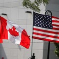 FILE PHOTO: Flags of the U.S., Canada and Mexico fly next to each other in Detroit, Michigan, U.S. August 29, 2018.  REUTERS/Rebecca Cook
