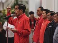 Berkemeja Merah, Jokowi Hadiri HUT PDIP ke-46