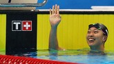 Suzuki Satomi berhasil menyabet tiga emas untuk Jepang di cabang olahraga renang Asiang Games 2018. (REUTERS/Athit Perawongmetha)