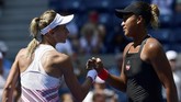 Duel Naomi Osaka lawan Lesia Tsurenko dari Ukraina adalah duel dua petenis kejutan di grand slam Amerika Serikat Terbuka 2018. Osaka hanya jadi unggulan ke-20 sedangkan Tsurenko tidak masuk daftar unggulan. (Sarah Stier/Getty Images/AFP)