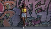 Kafilah Muhammad (21) berpose di Brooklyn, New York, AS, 3 September 2018.