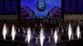 Penyanyi dan tentara tampil saat konser pada malam peringatan 70 tahun berdirinya Korea Utara di Pyongyang, 8 September 2018. (REUTERS/Danish Siddiqui)