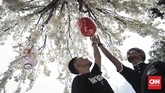 Acara Jak-Japan Matsuri digelar untuk memeringati 60 tahun hubungan persahabatan Indonesia dan Jepang. (CNN Indonesia/ Hesti Rika)