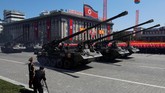 Artileri saat parade militer menandai peringatan 70 tahun pendirian Korea Utara di Pyongyang, Korea Utara, 9 September 2018. (REUTERS/Danish Siddiqui)