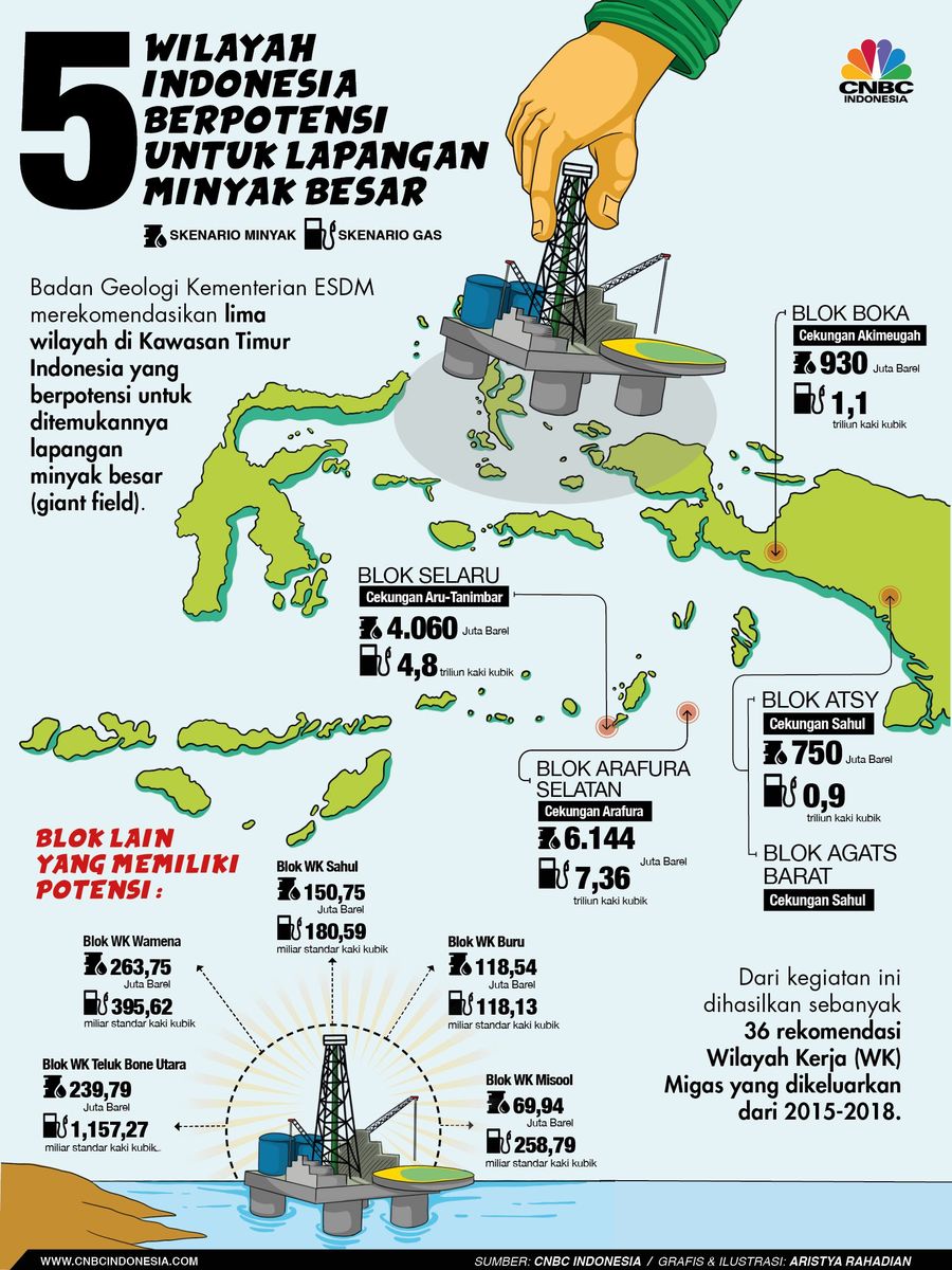 5 Potensi Lapangan Migas Raksasa RI 5 wilayah ini berpotensi jadi lapangan migas raksasa di RI