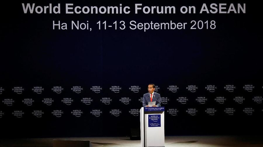 Presiden Joko Widodo menyebut-nyebut ada Thanos, tokoh kartun besutan Marvel, yang sedang mencoba mengganggu perekonomian global saat ini.