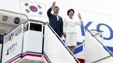 Namun, ini adalah kali pertama Moon menginjakkan kaki di Korut untuk bertemu dengan Kim. (Pyeongyang Press Corps/Pool via Reuters)