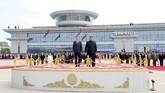 Moon pun menjadi pemimpin Korsel pertama yang bertandang ke Korsel selama satu dekade belakangan. (Pyeongyang Press Corps/Pool via Reuters)