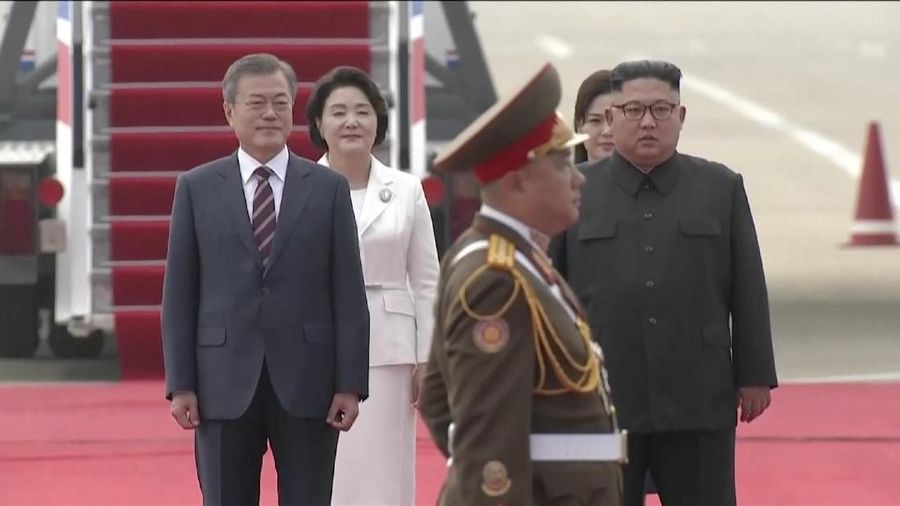 Tiba di Pyongyang untuk membahas perundingan tentang denuklirisasi dan prospek secara resmi mengakhiri Perang Korea.