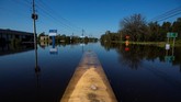 Sepekan setelah Badai Florence menyapu Amerika Serikat, sebagian wilayah di pesisir negara itu masih tergenang air. (Reuters/Eduardo Munoz)