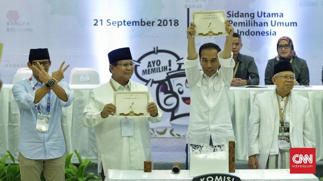 Survei: Jokowi-Ma'ruf Unggul di Jawa, Prabowo-Sandi Sumatra