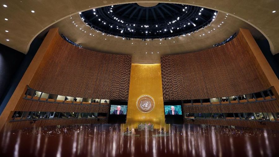 U.S. President Donald Trump addresses the 73rd session of the United Nations General Assembly at U.N. headquarters in New York, U.S., September 25, 2018. REUTERS/Carlos Barria